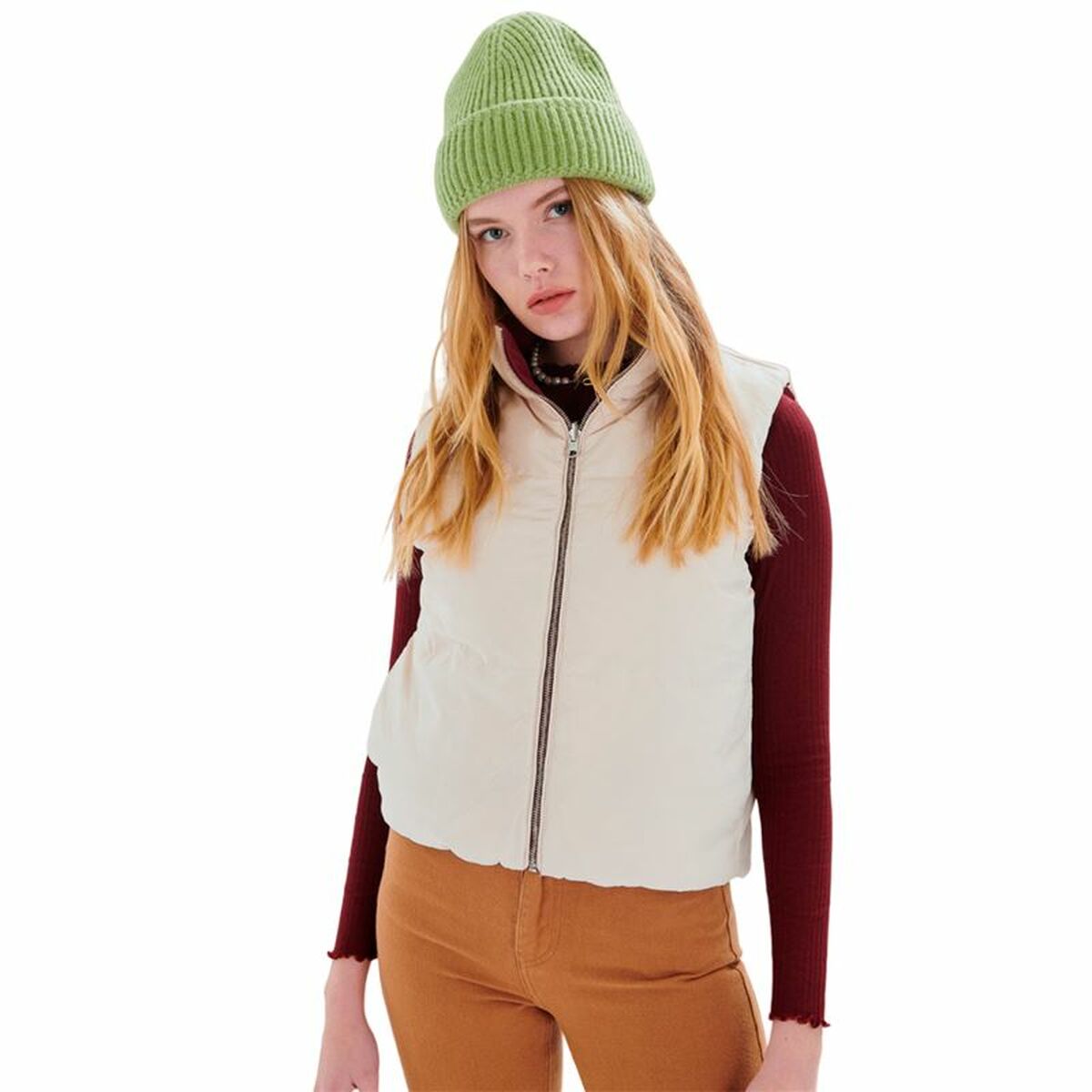 Women's Waistcoat 24COLOURS Red Beige 36