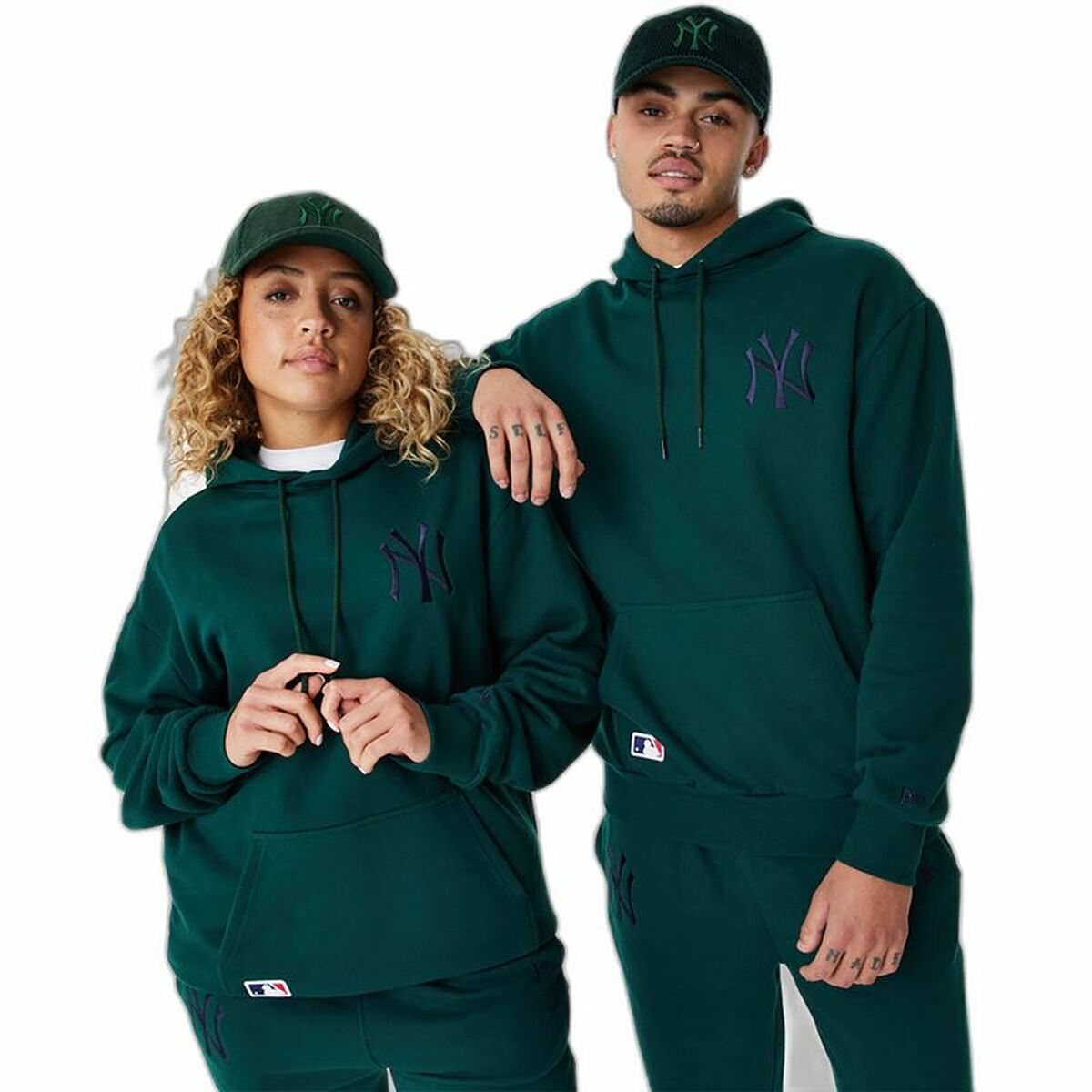 Unisex Hoodie New Era League Essentials New York Yankees Dark green S