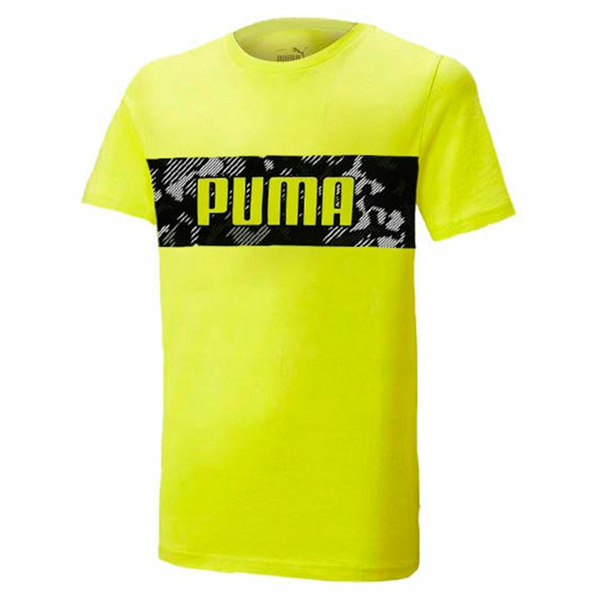 Child's Short Sleeve T-Shirt Puma Active Sports Graphic Yellow 7-8 Years