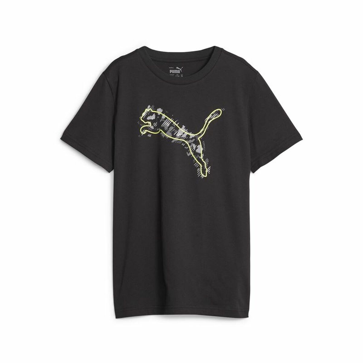 Child's Short Sleeve T-Shirt Puma Active Sports Graphic Black 9-10 Years