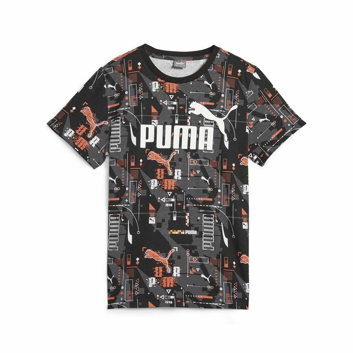 Child's Short Sleeve T-Shirt Puma Ess+ Futureverse Aop Black 15-16 Years