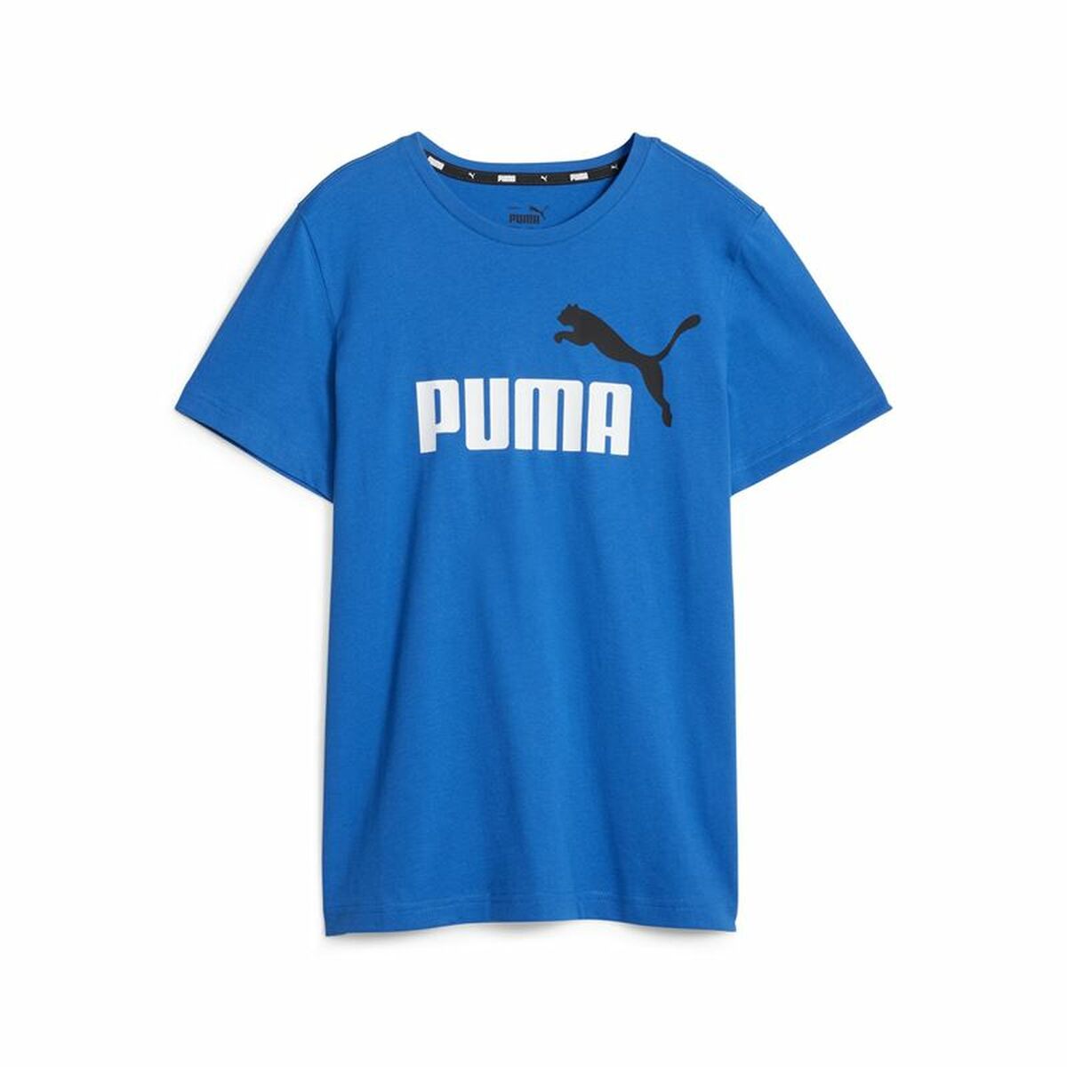 Child's Short Sleeve T-Shirt Puma Ess+ 2 Col Logo Blue 15-16 Years