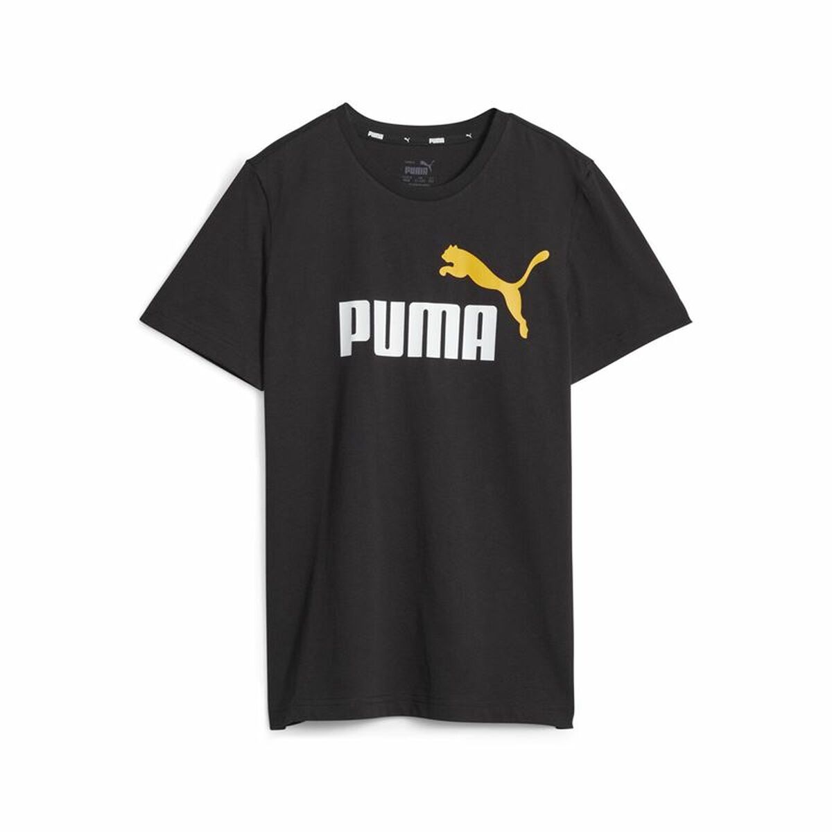 Child's Short Sleeve T-Shirt Puma Ess+ 2 Col Logo Black 13-14 Years