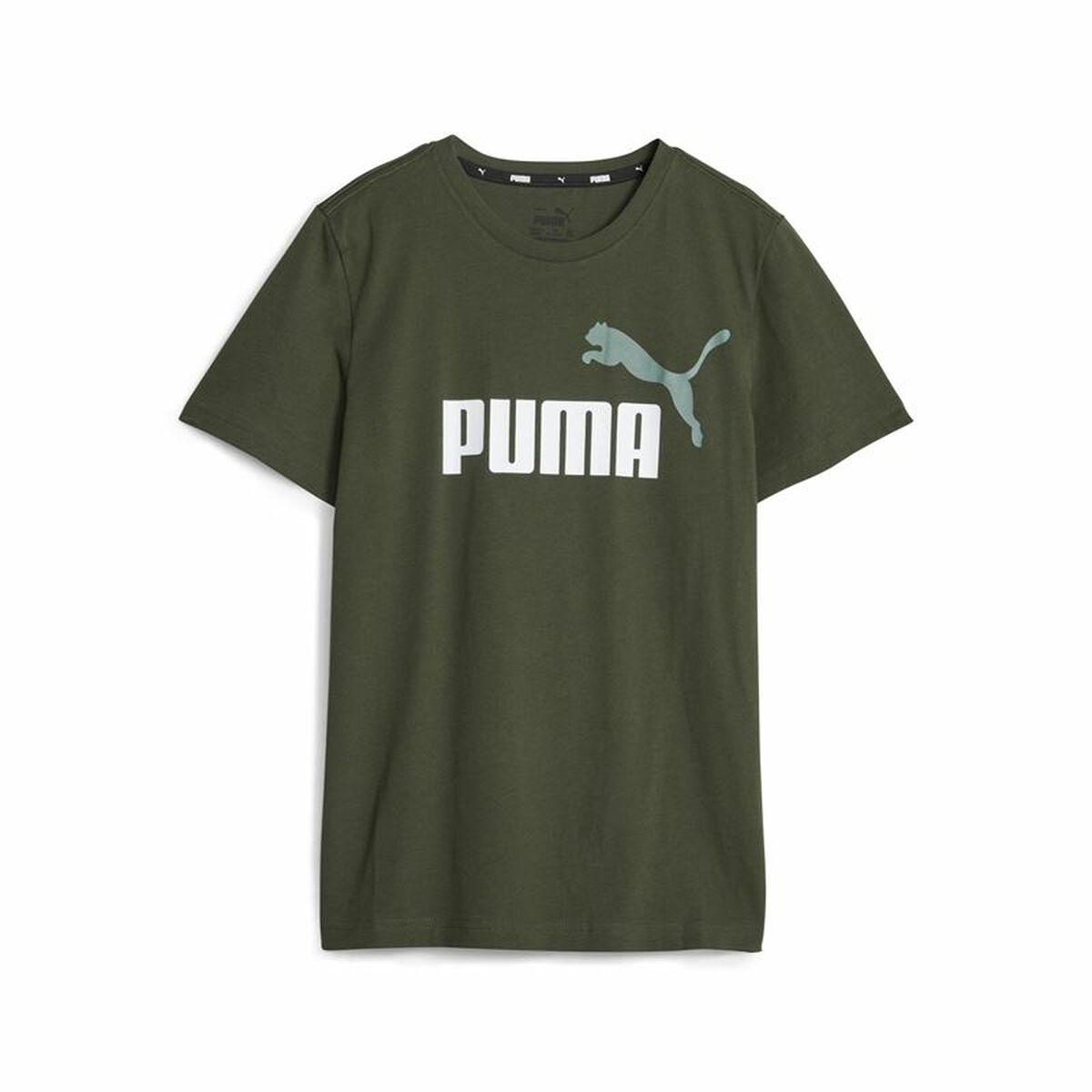 Child's Short Sleeve T-Shirt Puma Ess+ 2 Col Logo Dark green 15-16 Years