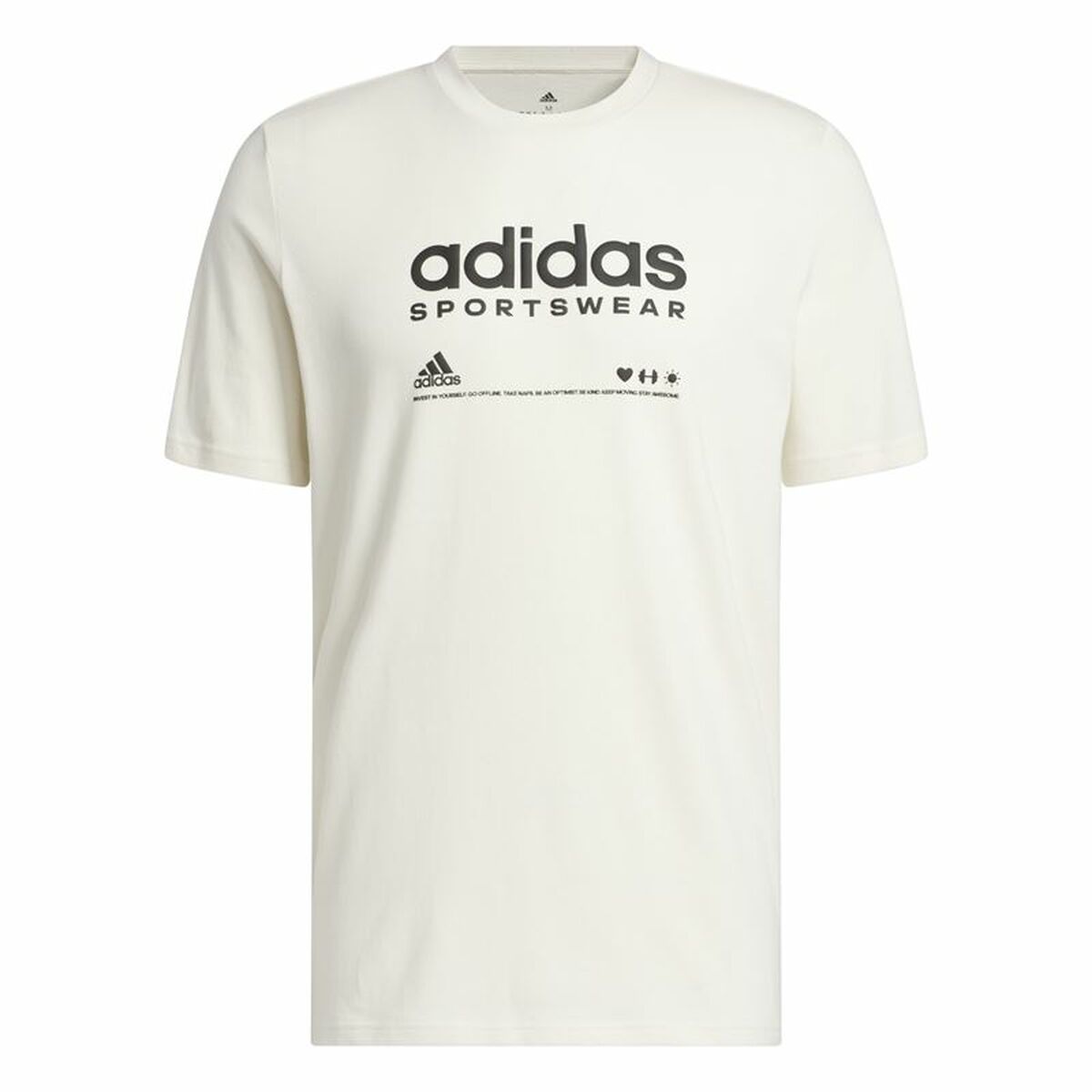Men’s Short Sleeve T-Shirt Adidas Lounge White XL