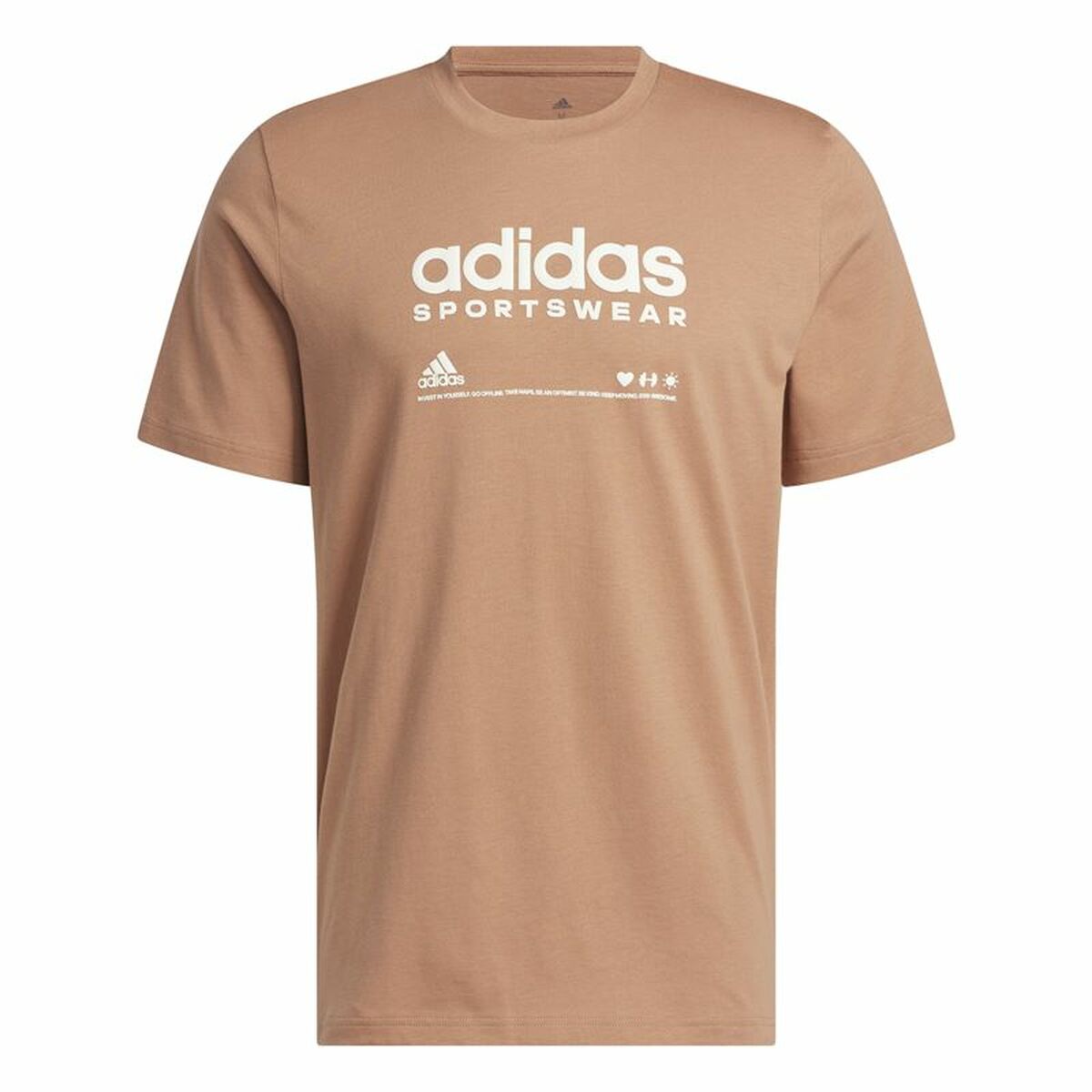 Men’s Short Sleeve T-Shirt Adidas Lounge Brown L