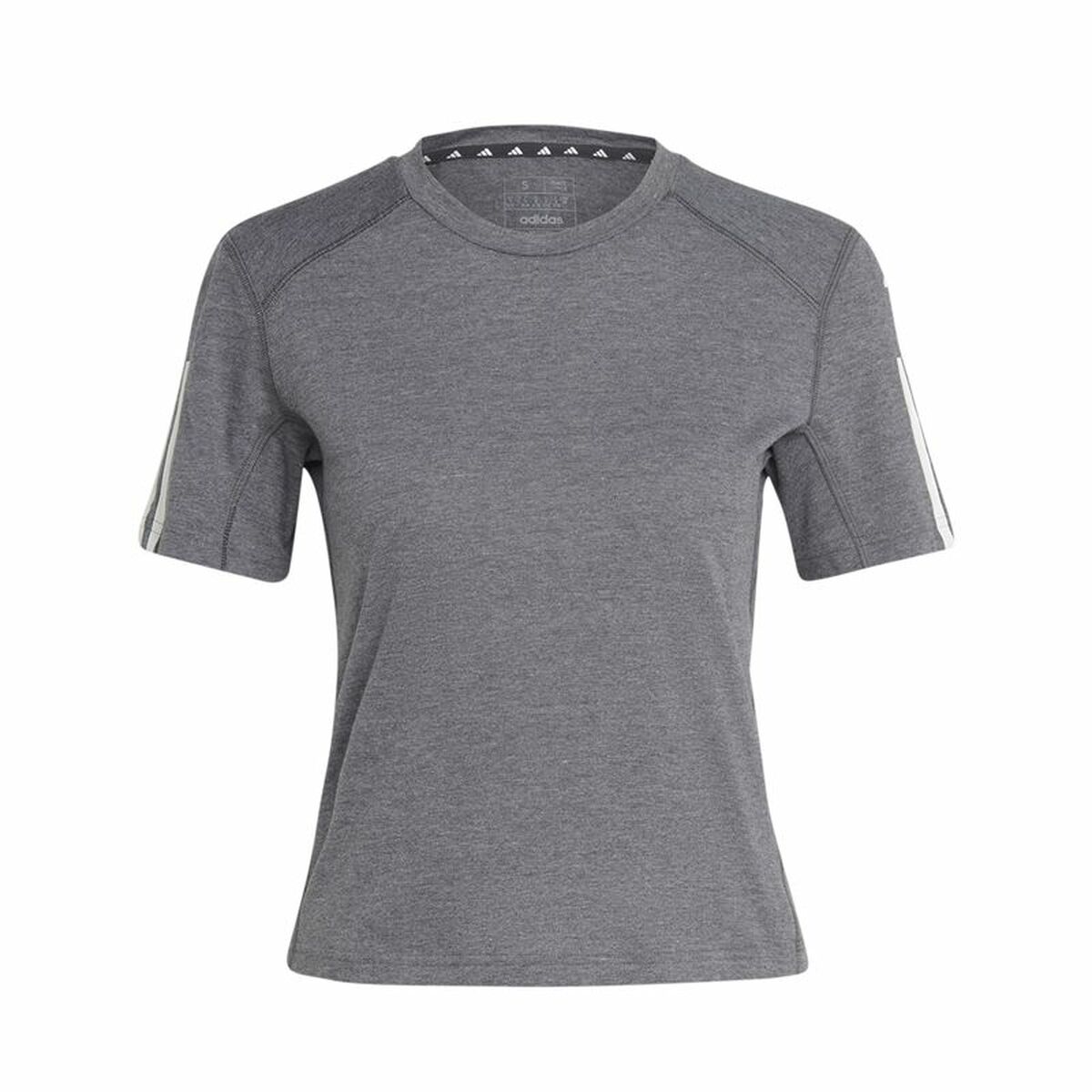 Women’s Short Sleeve T-Shirt Adidas 3 stripes Essentials Light grey S