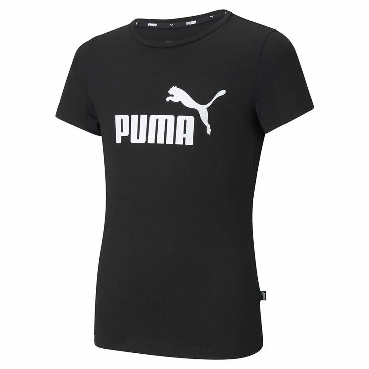 Child's Short Sleeve T-Shirt Puma Ess Logo G Black 13-14 Years