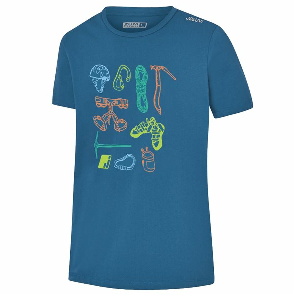 Men’s Short Sleeve T-Shirt Joluvi Climbing Elements Blue M