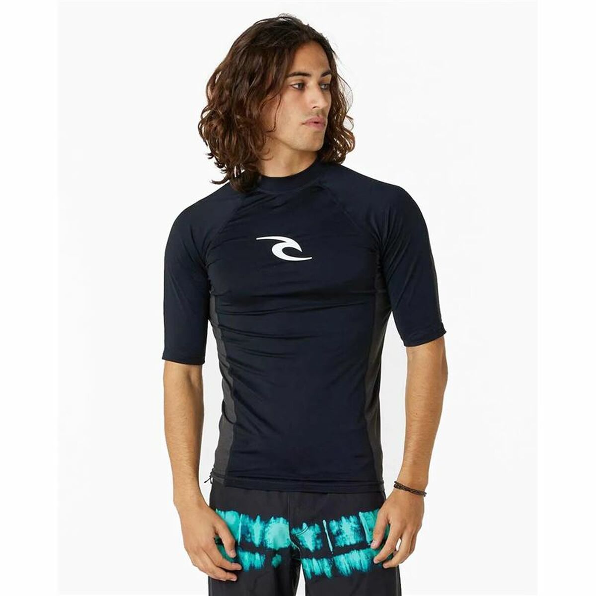 Men’s Short Sleeve T-Shirt Rip Curl Waves pf Black XL
