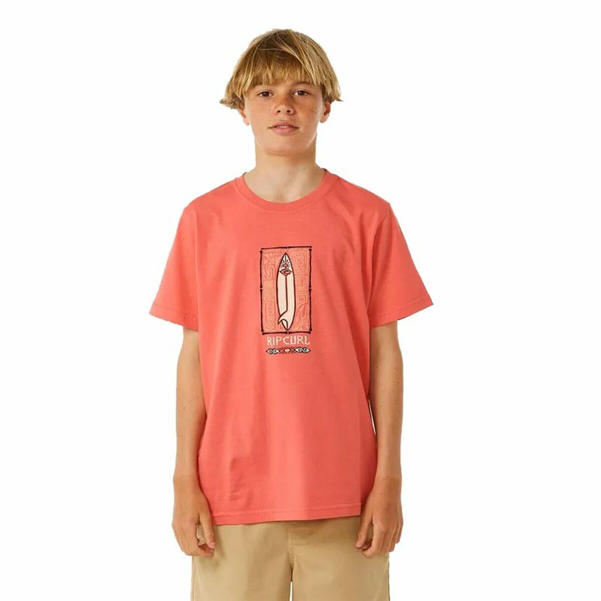 Men’s Short Sleeve T-Shirt Rip Curl Lost Island Orange 16 Years
