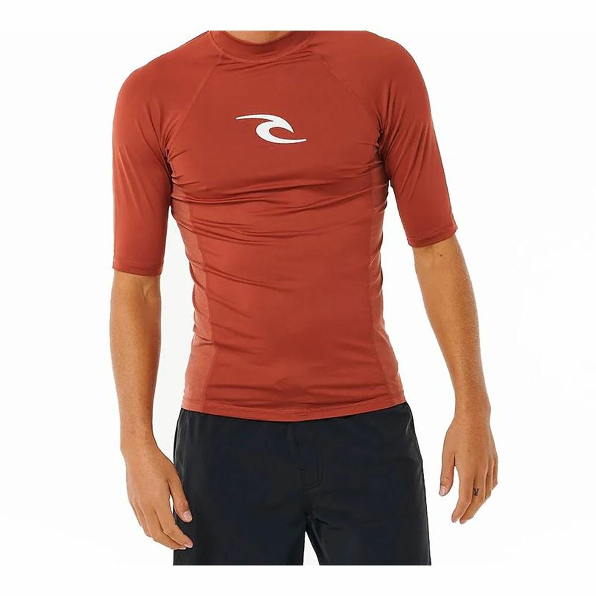 Child's Short Sleeve T-Shirt Rip Curl Wave Upf Brown 12 Years