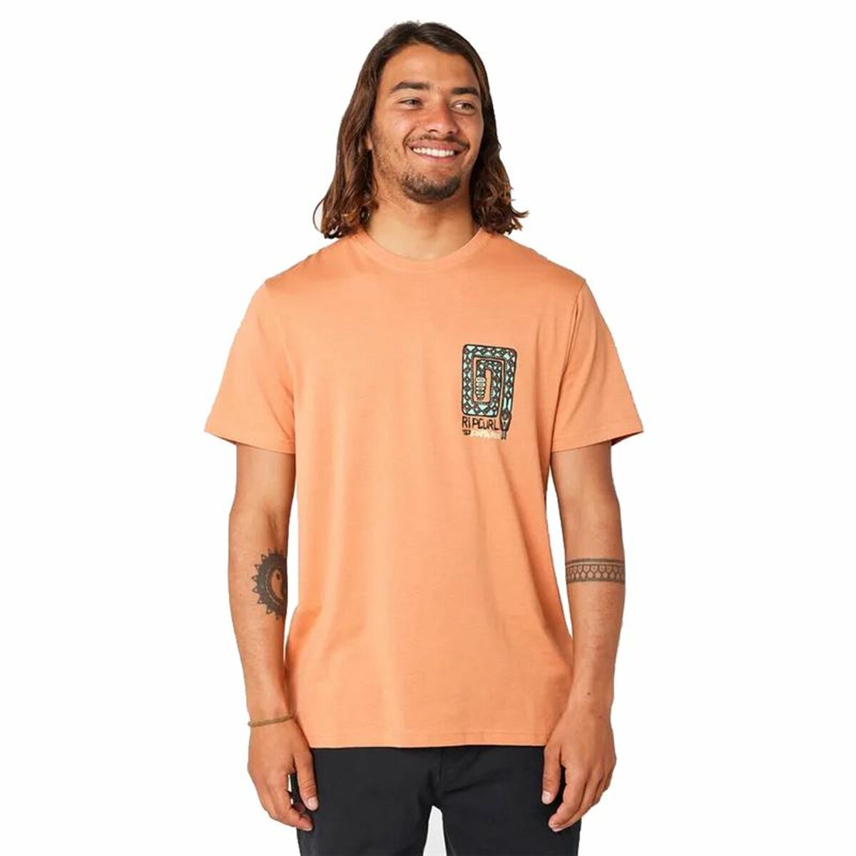 Men’s Short Sleeve T-Shirt Rip Curl Desti Animals Orange S