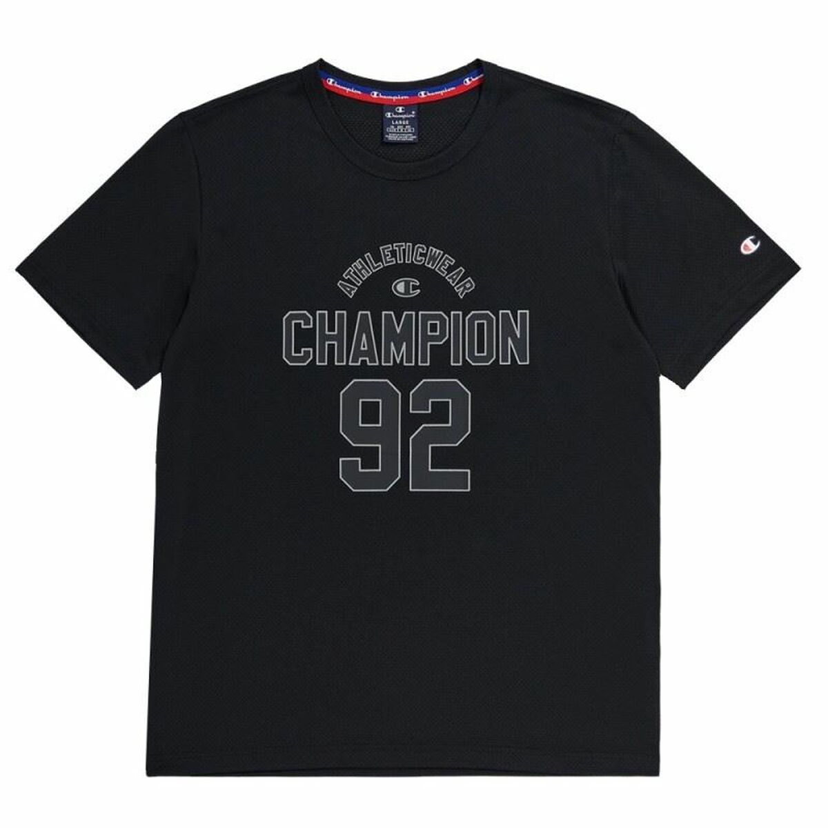 Men’s Short Sleeve T-Shirt Champion Crewneck Black 7-8 Years